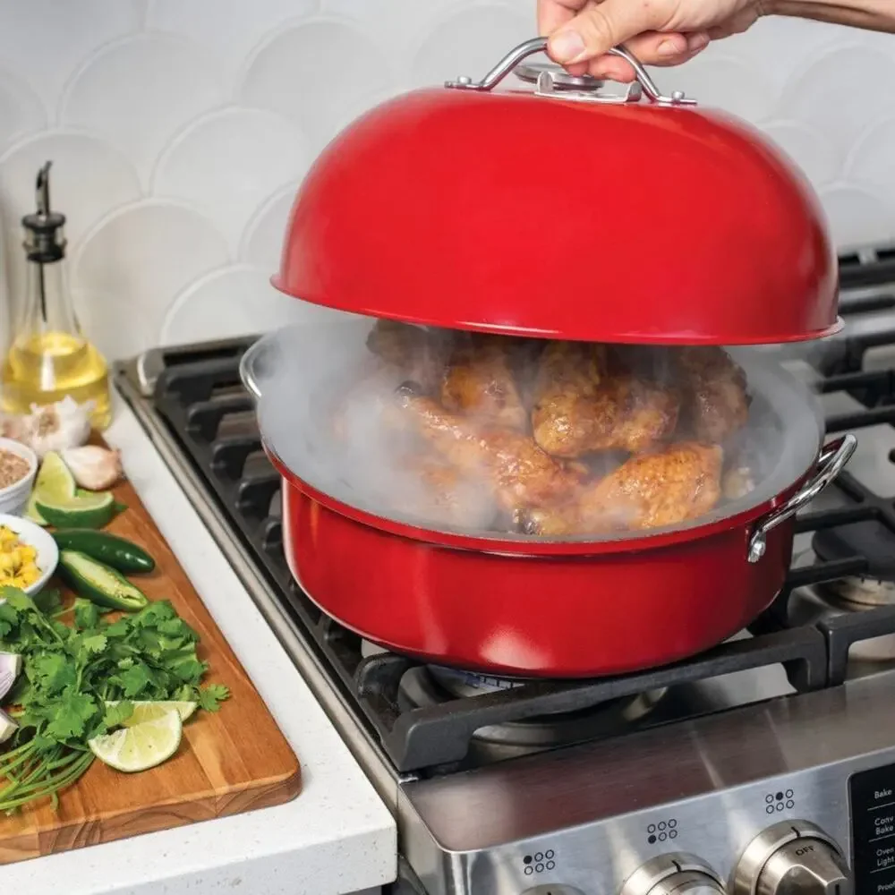 Nordic Ware Deluxe Kettle Smoker with 5 Woodchip Varieties